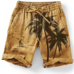 Men's Graphic Coconut Tree Summer Shorts Beach Shorts Mid Waist Streetwear Hawaiian Designer Casual Daily Holiday Elastic Waist Drawstring Designer Clothing Apparel