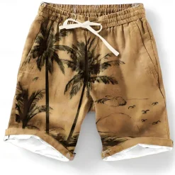 Men's Graphic Coconut Tree Summer Shorts Beach Shorts Mid Waist Streetwear Hawaiian Designer Casual Daily Holiday Elastic Waist Drawstring Designer Clothing Apparel