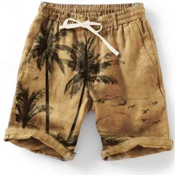 Men's Graphic Coconut Tree Summer Shorts Beach Shorts Mid Waist Streetwear Hawaiian Designer Casual Daily Holiday Elastic Waist Drawstring Designer Clothing Apparel
