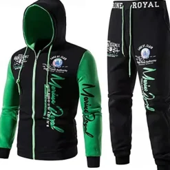 Men's Graphic Color Block Letter 2pcs 3D Sweatshirt Sets Hoodie Tracksuit Long Sleeve Long pants Hooded Streetwear Designer Casual Sports & Outdoor Casual Sports Zipper Print Spring Fall Yellow Blue