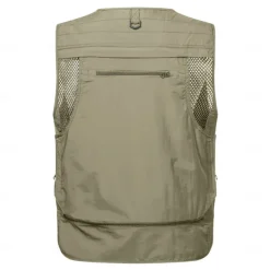 Men's Graphic Cow Vest Waistcoat Gilet Tactical Practical Removable Casual Sports Outdoor Fishing Photography Mesh Quick Dry Double Layered Fall Winter Collarless Sleeveless khaki Army Green