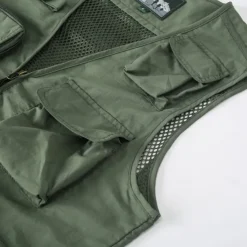 Men's Graphic Cow Vest Waistcoat Gilet Tactical Practical Removable Casual Sports Outdoor Fishing Photography Mesh Quick Dry Double Layered Fall Winter Collarless Sleeveless khaki Army Green