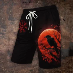 Men's Graphic Crow Swimming Trunks Board Shorts Swim Shorts Mid Waist Hawaiian Casual Outdoor Holiday Beach Drawstring with Mesh lining Elastic Waist Designer Clothing Apparel