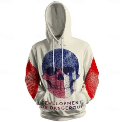 Men's Graphic Dark Hoodie Hoodies Sweatshirt Vacation Daily Long Sleeve Hooded Vacation Sports Outdoor Going out Beige Printing Winter Spring & Fall Designer