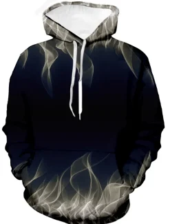 Men's Graphic Flame Hoodie Hoodies Sweatshirt Vacation Designer Long Sleeve Causal Black Yellow Designer