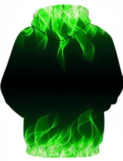 Men's Graphic Flame Hoodie Hoodies Sweatshirt Vacation Designer Long Sleeve Causal Black Yellow Designer