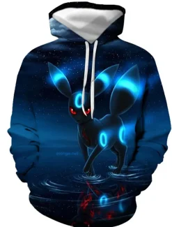Men's Graphic Fox Hoodie Hoodies Sweatshirt Streetwear Casual Long Sleeve Hooded Casual Daily Royal Blue Blue Print Spring & Fall Designer