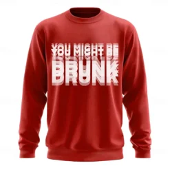 Men's Graphic Funny Slang Sweatshirt Fashion Daily Long Sleeve Crew Neck Black Red Crewneck 3D All Seasons Designer