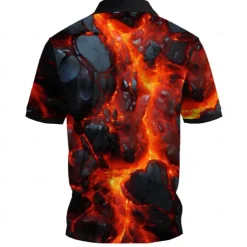 Men's Graphic Geometric Golf Shirt Short Sleeve Polo Shirts Collared Shirts Casual Dark School Outdoor Street Dailywear 3D Print Summer Yellow Red Purple