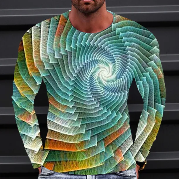 Men's Graphic Gradient Metallic Shirt T Shirt Long Sleeve T shirt 3D Print Crew Neck Shirt Vintage Fashion Designer Outdoor Daily Sports 1 2 3 Spring & Fall Clothing Apparel S M L XL 2XL 3XL 4XL