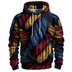 Men's Graphic Hoodie Hoodies Sweatshirt Vacation Daily Long Sleeve Hooded Vacation Sports Outdoor Going out Black Printing Winter Spring & Fall Designer