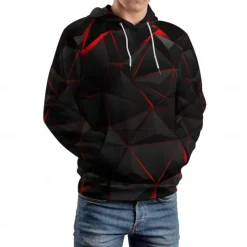 Men's Graphic Hoodie Hoodies Sweatshirt Fashion Daily Long Sleeve Hooded Vacation Streetwear Black 3D Print Printing Fleece Winter Spring & Fall Designer