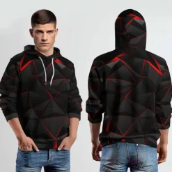 Men's Graphic Hoodie Hoodies Sweatshirt Fashion Daily Long Sleeve Hooded Vacation Streetwear Black 3D Print Printing Fleece Winter Spring & Fall Designer