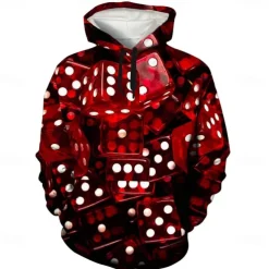 Men's Graphic Hoodie Hoodies Sweatshirt Cool Long Sleeve Hooded Green / Red Dark Purple / Light Purple Fall Winter Designer