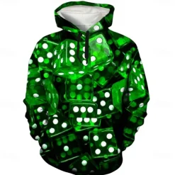 Men's Graphic Hoodie Hoodies Sweatshirt Cool Long Sleeve Hooded Green / Red Dark Purple / Light Purple Fall Winter Designer