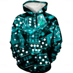 Men's Graphic Hoodie Hoodies Sweatshirt Cool Long Sleeve Hooded Green / Red Dark Purple / Light Purple Fall Winter Designer