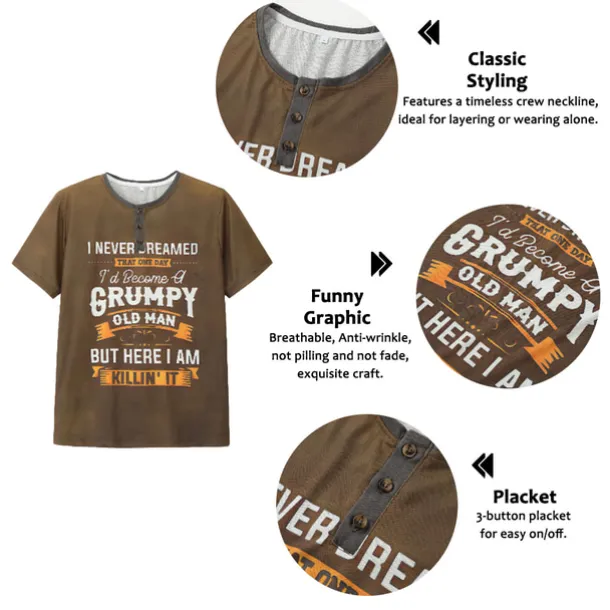 Men's Graphic Letter Henley Shirt Tee Short Sleeve 3D Print Vintage Fashion Designer Outdoor Casual Daily Summer Blue 3# Blue 2# Blue 1# Navy Blue Royal Blue Henley Henley T-Shirt