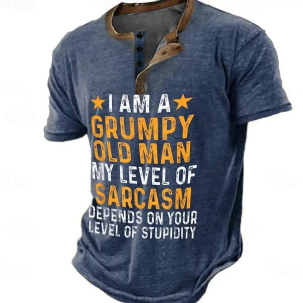 Men's Graphic Letter Henley Shirt Tee Short Sleeve 3D Print Vintage Fashion Designer Outdoor Casual Daily Summer Blue 3# Blue 2# Blue 1# Navy Blue Royal Blue Henley Henley T-Shirt