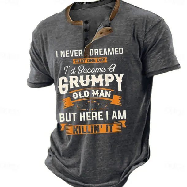 Men's Graphic Letter Henley Shirt Tee Short Sleeve 3D Print Vintage Fashion Designer Outdoor Casual Daily Summer Blue 3# Blue 2# Blue 1# Navy Blue Royal Blue Henley Henley T-Shirt