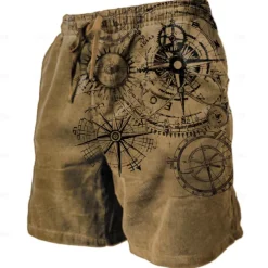 Men's Graphic Letter Motorcycle Shorts Summer Shorts Beach Shorts Mid Waist Streetwear Hawaiian Designer Casual Daily Holiday Drawstring Elastic Waist 3D Print Designer Clothing Apparel