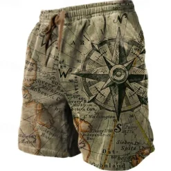 Men's Graphic Letter Motorcycle Shorts Summer Shorts Beach Shorts Mid Waist Streetwear Hawaiian Designer Casual Daily Holiday Drawstring Elastic Waist 3D Print Designer Clothing Apparel