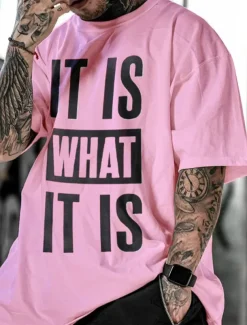 Men's Graphic Letter T Shirt Tee 100% Cotton Short Sleeve Graphic Shirt Black White Gray Comfortable Tee Vacation Daily Wear Fashion Designer Clothing