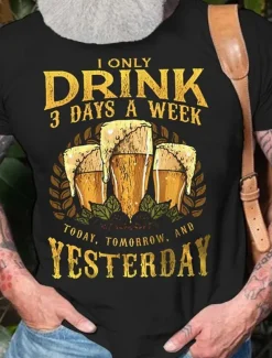 Men's Graphic Letter T Shirt Tee 100% Cotton Short Sleeve Graphic Shirt Black Wine Red Comfortable Tee Vacation Daily Wear Fashion Designer Clothing