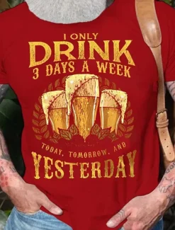 Men's Graphic Letter T Shirt Tee 100% Cotton Short Sleeve Graphic Shirt Black Wine Red Comfortable Tee Vacation Daily Wear Fashion Designer Clothing