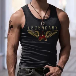 Men's Graphic Letter Vest Top Sleeveless T Shirt for Men Sleeveless T shirt 3D Print Crew Neck Shirt Fashion Designer Muscle Daily Sports Running Black & Yellow Black White Spring & Summer Clothing