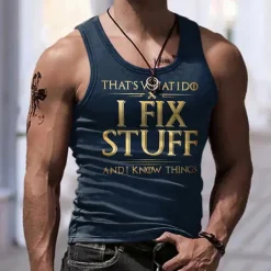 Men's Graphic Letter Vest Top Sleeveless T Shirt for Men Sleeveless T shirt 3D Print Crew Neck Shirt Fashion Designer Muscle Daily Sports Running Black & Yellow Black White Spring & Summer Clothing