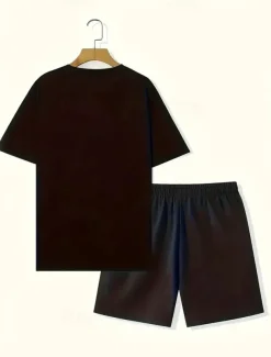 Men's Graphic 2pcs Tees sets Summer Tops Short Sleeve Short Pants Crew Neck Sport Casual Casual Going out Streetwear 3D Print Summer Grey Black Red