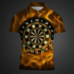 Men's Graphic Polo Shirts Golf Shirt Short Sleeve Polo Shirts Collared Shirts Casual Vacation Wear Rave Wear Party Outfits Buttons 3D Print Summer Yellow Red Navy Blue
