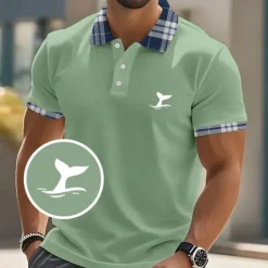 Men's Graphic Polo Short Sleeve Polo Shirts Collared Shirts Casual School Outdoor Athleisure Daily Wear 3D Print Summer Black White Blue