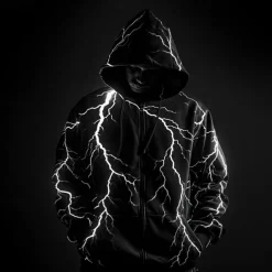 Men's Graphic Prints Lightening Hoodie Hoodies Sweatshirt Sports Classic Long Sleeve Hooded Vacation Holiday Streetwear White Blue Pocket Print Spring & Fall Designer