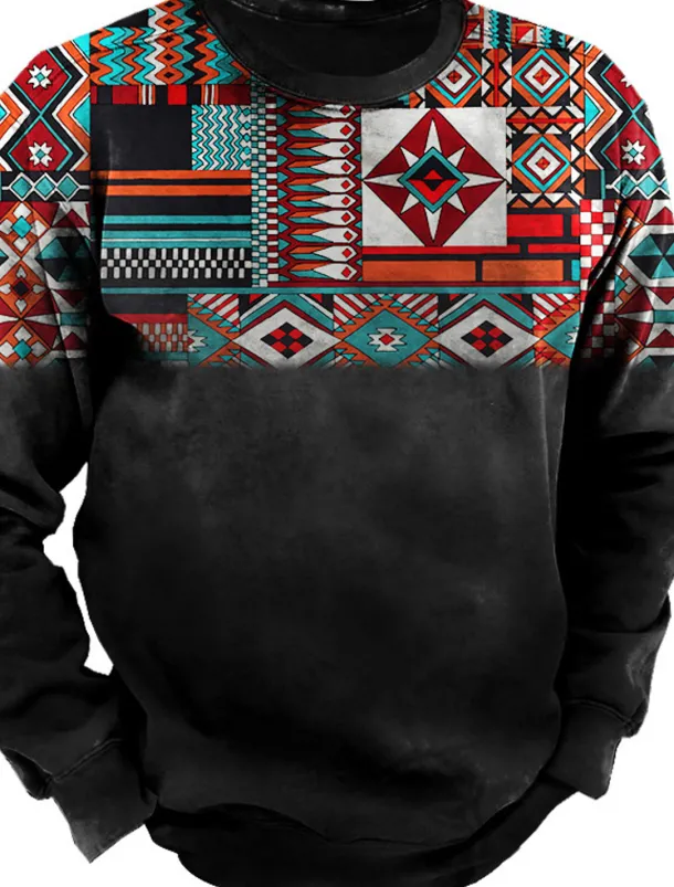 Men's Graphic Prints Sweatshirt Pullover Long Sleeve Sweatshirt Crew Neck Vintage Designer Basic 3D Print Sports & Outdoor Casual Daily Fall Spring & Fall