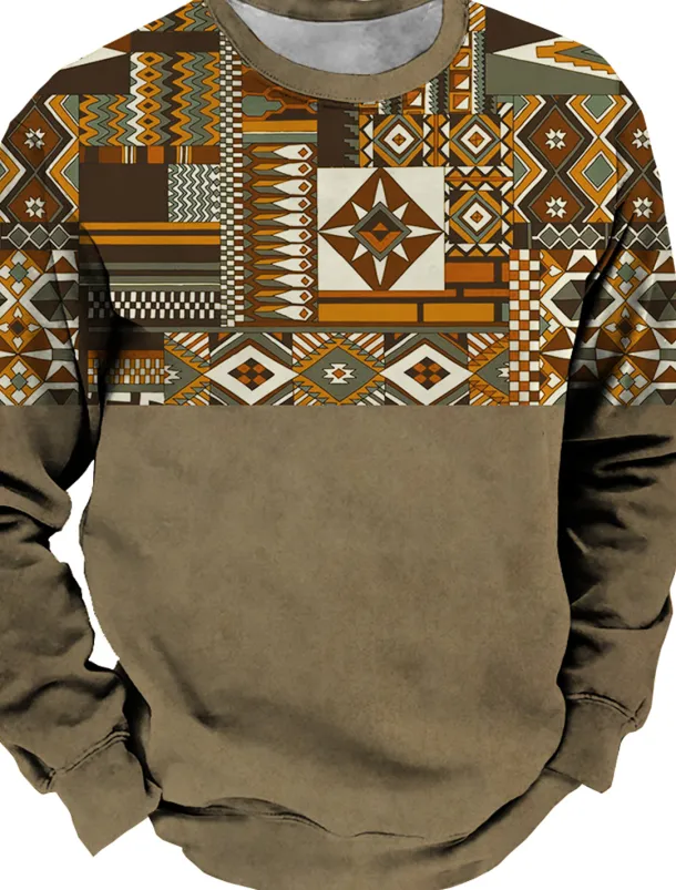 Men's Graphic Prints Sweatshirt Pullover Long Sleeve Sweatshirt Crew Neck Vintage Designer Basic 3D Print Sports & Outdoor Casual Daily Fall Spring & Fall