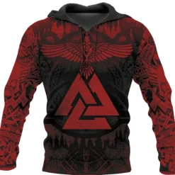 Men's Graphic Prints Viking Hoodie Hoodies Sweatshirt Daily Classic Long Sleeve Hooded Holiday Going out Streetwear Black Yellow Print Spring & Fall Designer