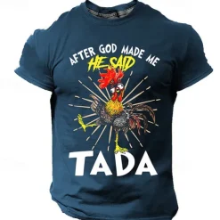 Men's Graphic Rooster T shirt Short Sleeve T shirt 3D Print Crew Neck Shirt Designer Casual Street Style Sports Outdoor Holiday Going out Black Purple Army Green Spring & Summer Clothing Apparel S M