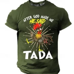 Men's Graphic Rooster T shirt Short Sleeve T shirt 3D Print Crew Neck Shirt Designer Casual Street Style Sports Outdoor Holiday Going out Black Purple Army Green Spring & Summer Clothing Apparel S M