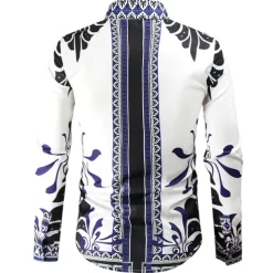 Men's Graphic Shirt Western Shirt Cowboy Shirt Long Sleeve Fashion Designer Classic Daily Holiday Turndown White Red Green Black+White