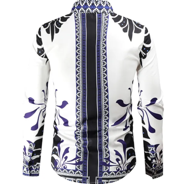 Men's Graphic Shirt Western Shirt Cowboy Shirt Long Sleeve Fashion Designer Classic Daily Holiday Turndown White Red Green Black+White