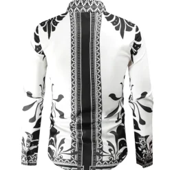 Men's Graphic Shirt Western Shirt Cowboy Shirt Long Sleeve Fashion Designer Classic Daily Holiday Turndown White Red Green Black+White