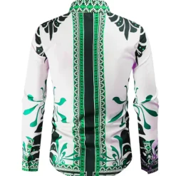 Men's Graphic Shirt Western Shirt Cowboy Shirt Long Sleeve Fashion Designer Classic Daily Holiday Turndown White Red Green Black+White