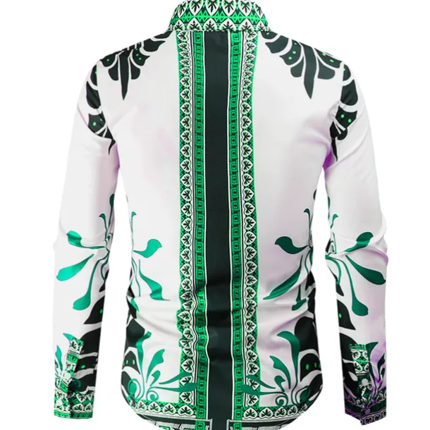 Men's Graphic Shirt Western Shirt Cowboy Shirt Long Sleeve Fashion Designer Classic Daily Holiday Turndown White Red Green Black+White