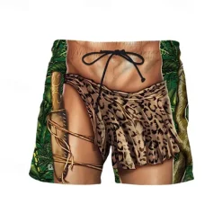 Men's Graphic Shorts Summer Shorts Beach Shorts Mid Waist Streetwear Hawaiian Designer Casual Daily Holiday Elastic Waist 3D Print Drawstring Designer Clothing Apparel