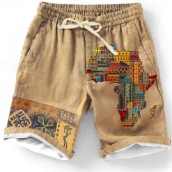 Men's Graphic Shorts Summer Shorts Beach Shorts Mid Waist Designer Ethnic Style Casual Daily Holiday Elastic Waist 3D Print Drawstring Designer Clothing Apparel