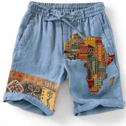 Men's Graphic Shorts Summer Shorts Beach Shorts Mid Waist Designer Ethnic Style Casual Daily Holiday Elastic Waist 3D Print Drawstring Designer Clothing Apparel