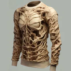 Men's Graphic Skeleton Skulls Sweatshirts Golf Pullover Sweatshirt Long Sleeve Sweatshirt Crew Neck Daily Casual Vintage Retro 3D Print Vacation Holiday Going out Print Spring & Fall