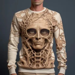 Men's Graphic Skeleton Skulls Sweatshirts Golf Pullover Sweatshirt Long Sleeve Sweatshirt Crew Neck Daily Casual Vintage Retro 3D Print Vacation Holiday Going out Print Spring & Fall