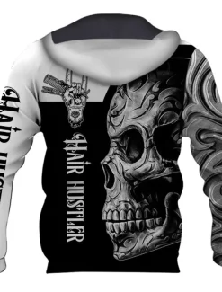 Men's Graphic Skull Camouflage Hoodie Hoodies Sweatshirt Streetwear Designer Long Sleeve Hooded Sports & Outdoor Daily Black Green Print Spring & Fall Designer